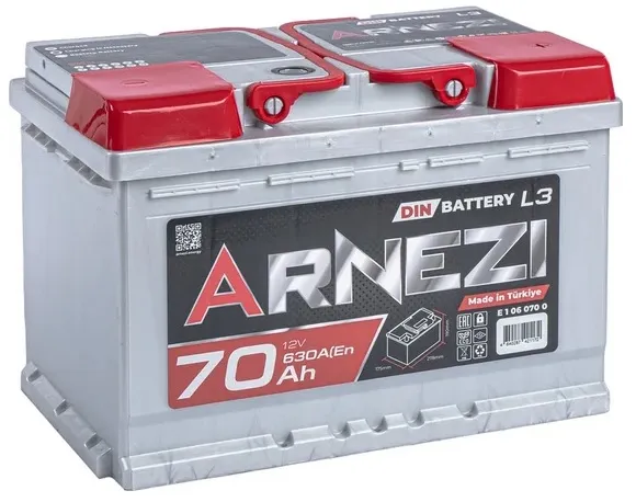 Аккумулятор ARNEZI E1060700 DIN SMF, 70 А/ч, 278x175x190 мм, 630 А