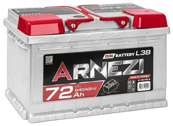 Аккумулятор ARNEZI E1050720 DIN SMF, 72 А/ч, 278x175x175 мм, 640 А