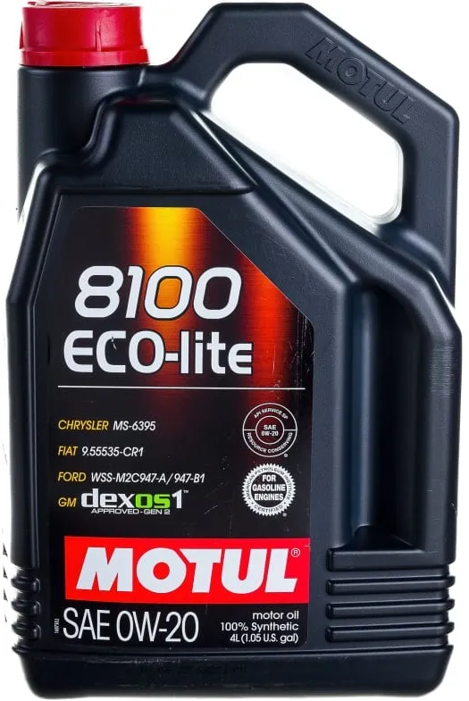 Масло моторное Motul 108535, 8100 Eco-Lite SN/CF, 0W-20, 4 л