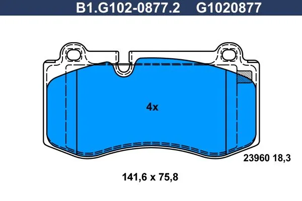 Колодки тормозные дисковые передние MERCEDES CL, CLS Galfer B1.G102-0877.2