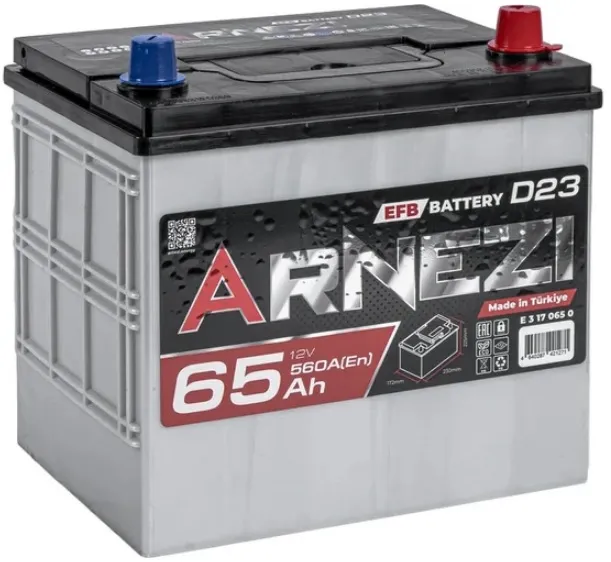 Аккумулятор EFB JIS Start-stop ARNEZI E3170650, 65 А/ч, 230x172x225, D23, 560 А