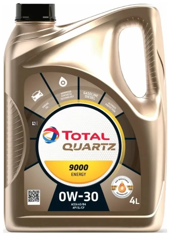 Масло моторное синтетическое Total 151523 QUARTZ 9000 ENERGY 0W-30, 4л