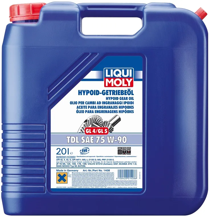 Трансмиссионное масло Liqui Moly 1408 HYPOID-GETRIEBEOEL TDL 75W-90 20 л