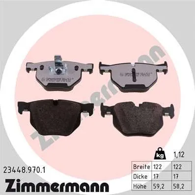 Колодки тормозные дисковые задние BMW X5, X6 Otto Zimmermann 23448.970.1