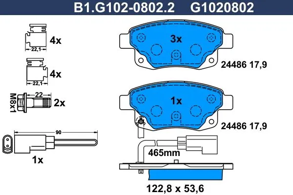 Колодки тормозные дисковые задние FORD Tourneo, Transit Galfer B1.G102-0802.2