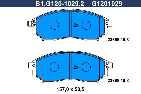 Колодки тормозные дисковые передние NISSAN, RENAULT, INFINITI Galfer B1.G120-1029.2