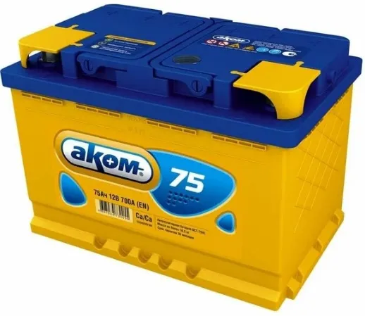 Аккумулятор АКОМ 6CT-75.0 LA 75 А/ч обратная R+ EN 700A 278x175x190