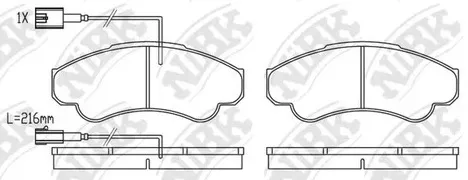 Колодки тормозные дисковые передние CITROEN Jumper, FIAT Ducato, PEUGEOT Boxer NiBK PN0220W