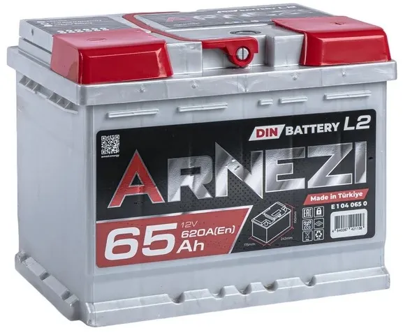 Аккумулятор ARNEZI E1040650 DIN SMF, 65 А/ч, 242x175x190 мм, 620 А