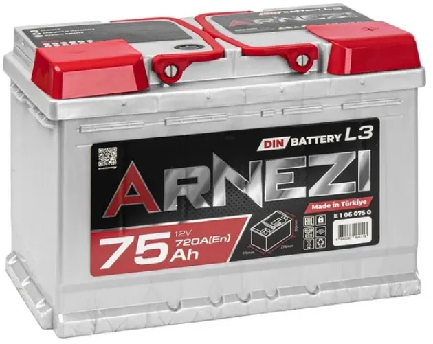 Аккумулятор DIN SMF ARNEZI E1060750, 75 А/ч, 278x175x190, L3, 720 А