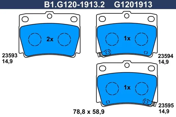 Колодки тормозные задние MITSUBISHI Challenger, Montero Sport, Pajero Galfer B1.G120-1913.2