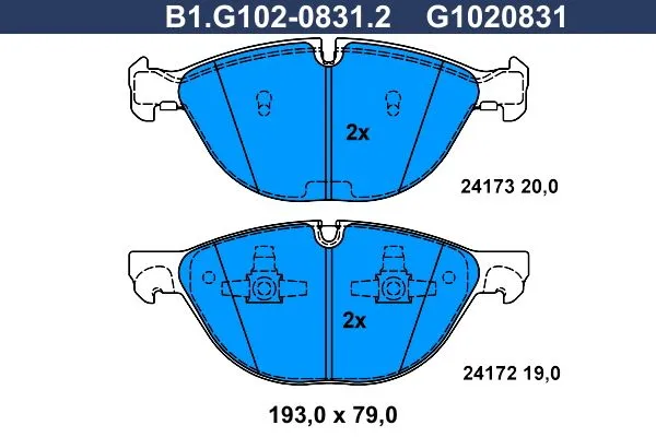 Колодки тормозные передние BMW X5, X6 Galfer B1.G102-0831.2