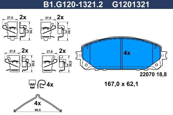 Колодки тормозные передние JEEP Cherokee Galfer B1.G120-1321.2