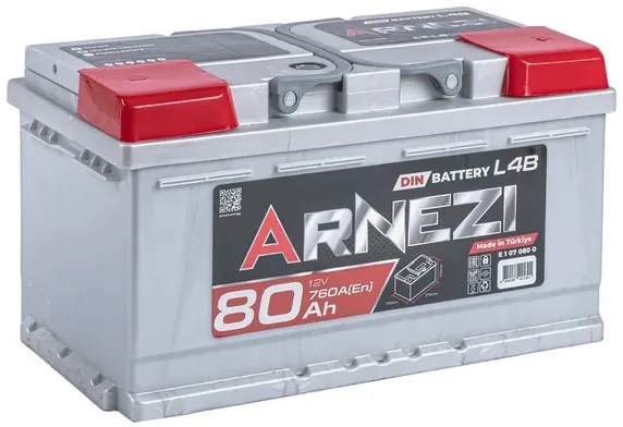 Аккумулятор ARNEZI E1070800 DIN SMF, 80 А/ч, 315x175x175 мм, 760 А