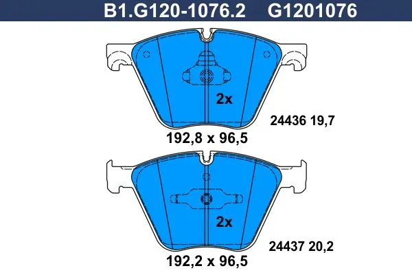 Колодки тормозные дисковые передние BMW 5, 7 Galfer B1.G120-1076.2