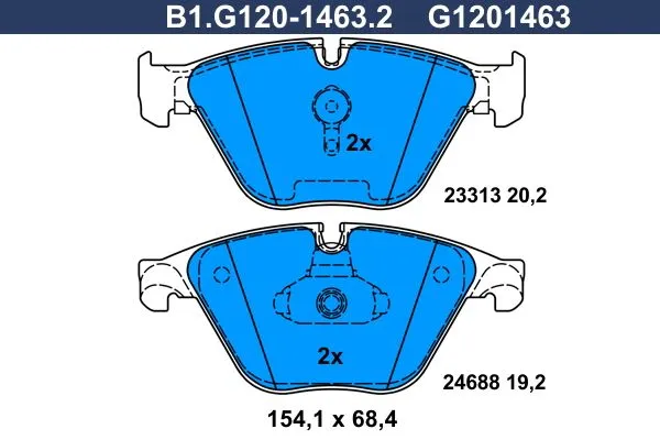 Колодки тормозные передние BMW 5 Galfer B1.G120-1463.2