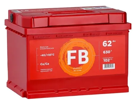 Аккумулятор FB 6CT-62VLR LB 62 А/ч Обратная R+ 242x175x175 EN620 А низкий