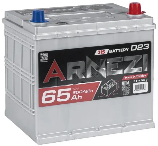 Аккумулятор ARNEZI E1170650 JIS SMF, 65 А/ч, 230x172x225 мм, 600 А