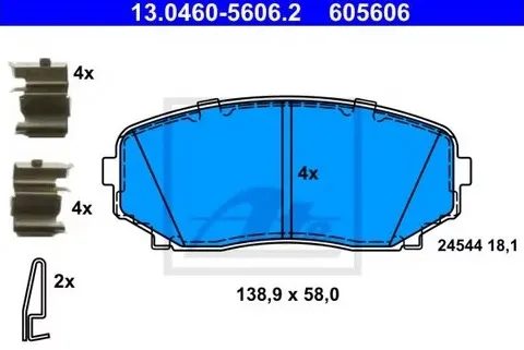 Колодки тормозные дисковые передние MAZDA CX-7 Ate 13.0460-5606.2
