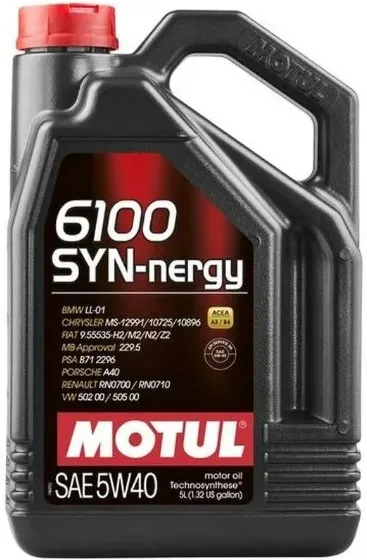 Масло моторное Motul 111690, 6100 Syn-Nergy, 5W-40, 5 л