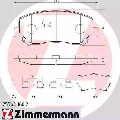 Колодки тормозные дисковые передние MAZDA CX-5 Otto Zimmermann 25564.160.2